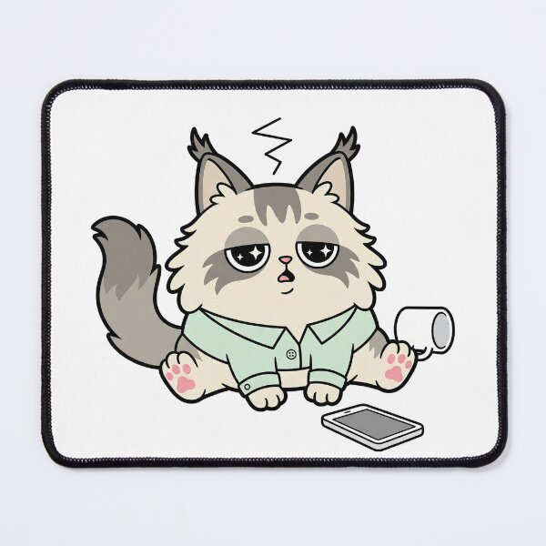 Item preview, Kawaii Maine Coon Cat Burnout Overwhelmed designed and sold by Inna Myrien.