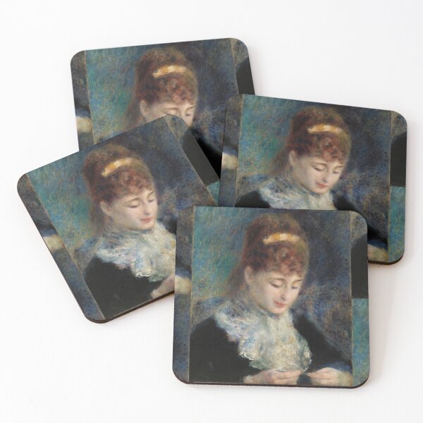 Item preview, Woman Crocheting by Pierre-Auguste Renoir: Romantic Impressionist Portrait Poster designed and sold by artofuniverse.