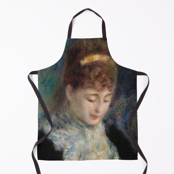 Item preview, Woman Crocheting by Pierre-Auguste Renoir: Romantic Impressionist Portrait Poster designed and sold by artofuniverse.