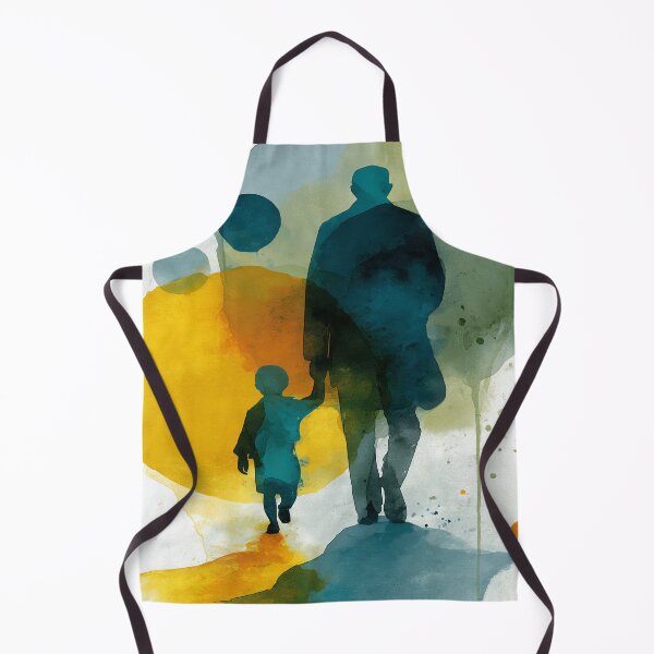 Item preview, Walking With Dad – Father and Child Hand in Hand Watercolor Painting designed and sold by solynneart.