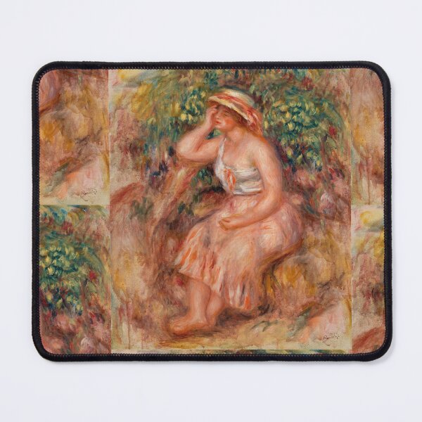 Item preview, Woman Daydreaming Reveuse by Pierre-Auguste Renoir: Romantic Impressionist Poster designed and sold by artofuniverse.
