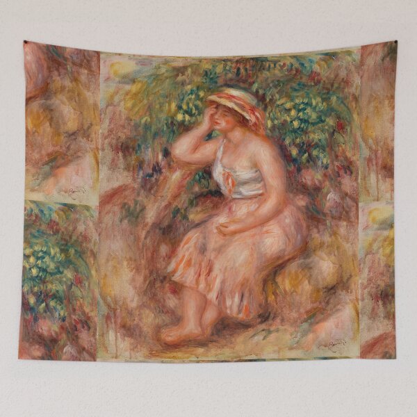 Item preview, Woman Daydreaming Reveuse by Pierre-Auguste Renoir: Romantic Impressionist Poster designed and sold by artofuniverse.
