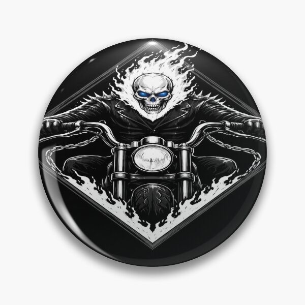 Item preview, Flaming Skull Biker – Dark Motorcycle Rider Gothic Design designed and sold by Prestige Parlor.