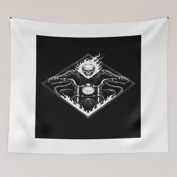 Item preview, Flaming Skull Biker – Dark Motorcycle Rider Gothic Design designed and sold by Prestige Parlor.