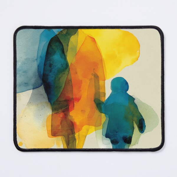 Item preview, Side by Side – Parent and Young Child Walking Together Watercolor Painting designed and sold by solynneart.