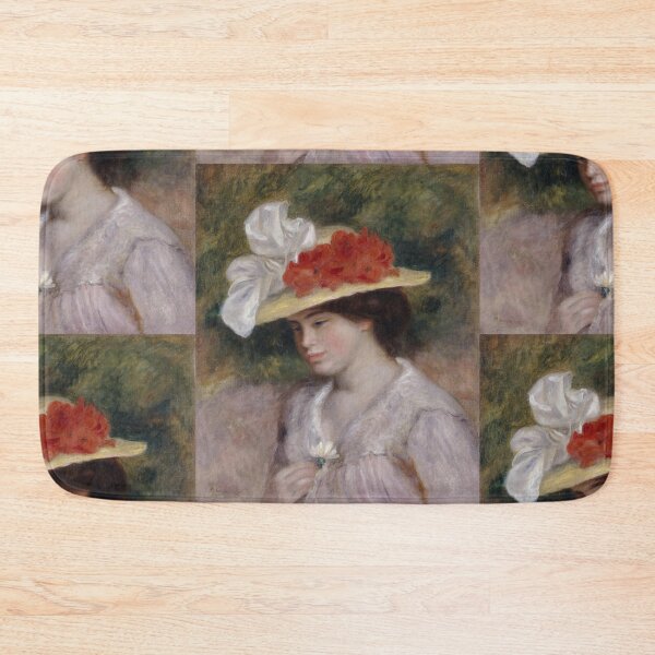 Item preview, Woman in a Flowered Hat by Pierre-Auguste Renoir: Romantic Impressionist Portrait designed and sold by artofuniverse.