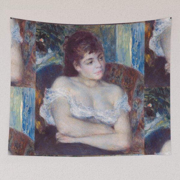Item preview, Woman in an Armchair by Pierre-Auguste Renoir: Romantic Impressionist Portrait Poster designed and sold by artofuniverse.
