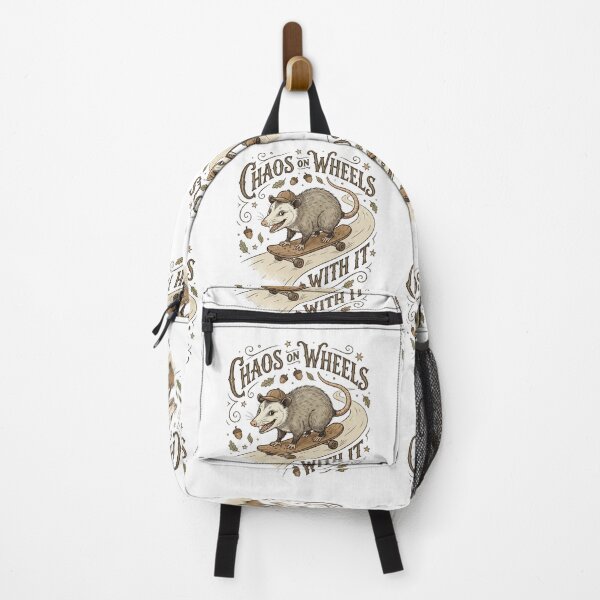 Item preview, Chaos on Wheels Opossum Skateboard Funny Vintage Style Animal Graphic designed and sold by Anastasiia Yurevych.