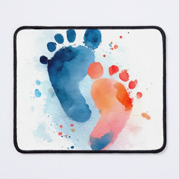 Item preview, Tiny Feet – Newborn Baby Footprints Watercolor Painting designed and sold by solynneart.