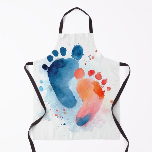 Item preview, Tiny Feet – Newborn Baby Footprints Watercolor Painting designed and sold by solynneart.