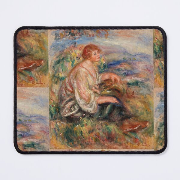 Item preview, Woman in Tulle Blouse and Black Skirt by Pierre-Auguste Renoir: Impressionist Portrait Poster designed and sold by artofuniverse.