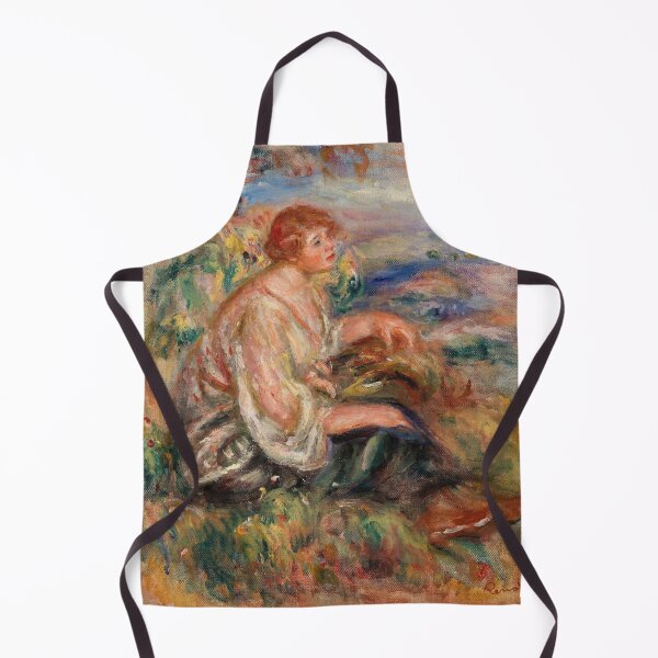 Item preview, Woman in Tulle Blouse and Black Skirt by Pierre-Auguste Renoir: Impressionist Portrait Poster designed and sold by artofuniverse.