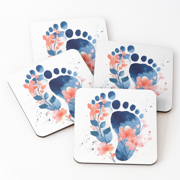 Item preview, Tiny Feet – Newborn Baby Footprints Watercolor Painting designed and sold by solynneart.
