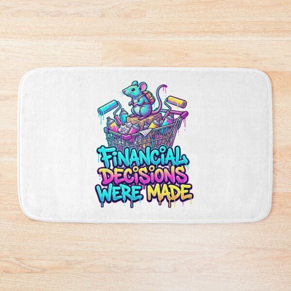 Item preview, Financial Decisions Were Made Funny Graffiti Rat Shopping Cart Meme Design designed and sold by Anastasiia Yurevych.