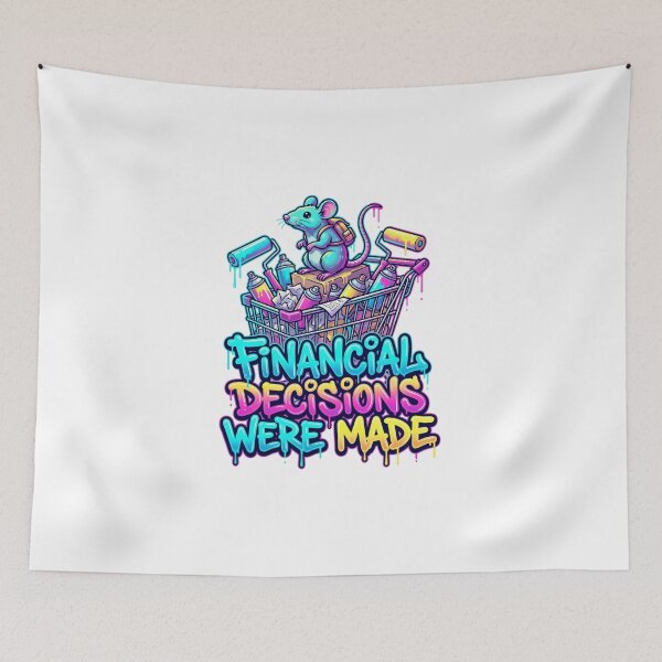Item preview, Financial Decisions Were Made Funny Graffiti Rat Shopping Cart Meme Design designed and sold by Anastasiia Yurevych.
