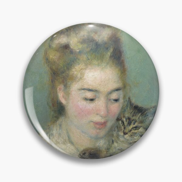 Item preview, Woman With a Cat by Pierre-Auguste Renoir: Impressionist Fine Art Poster designed and sold by artofuniverse.