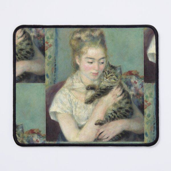 Item preview, Woman With a Cat by Pierre-Auguste Renoir: Impressionist Fine Art Poster designed and sold by artofuniverse.