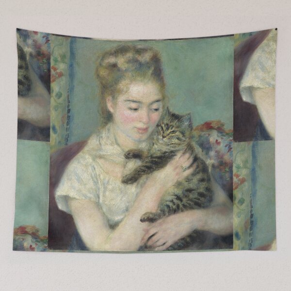 Item preview, Woman With a Cat by Pierre-Auguste Renoir: Impressionist Fine Art Poster designed and sold by artofuniverse.