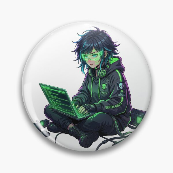 Item preview, Cyberpunk Anime Hacker Girl Coding Neon Aesthetic designed and sold by Otaku-Addiction.