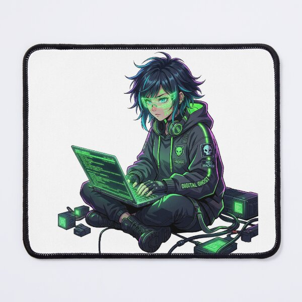 Item preview, Cyberpunk Anime Hacker Girl Coding Neon Aesthetic designed and sold by Otaku-Addiction.