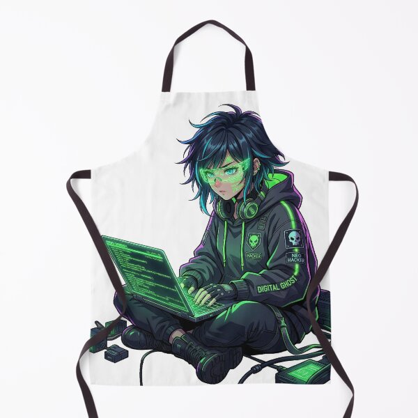 Item preview, Cyberpunk Anime Hacker Girl Coding Neon Aesthetic designed and sold by Otaku-Addiction.