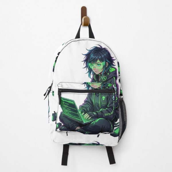 Item preview, Cyberpunk Anime Hacker Girl Coding Neon Aesthetic designed and sold by Otaku-Addiction.