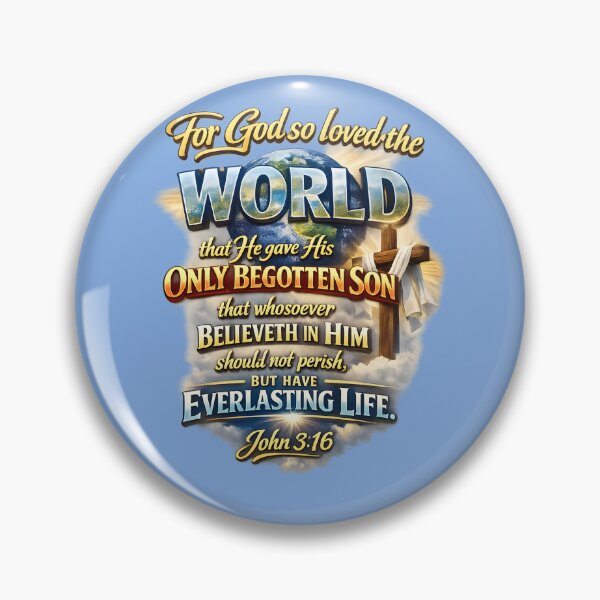Item preview, John 3:16 4D Christian Design – “For God So Loved The World” Cross & Faith Artwork designed and sold by Imagetore.