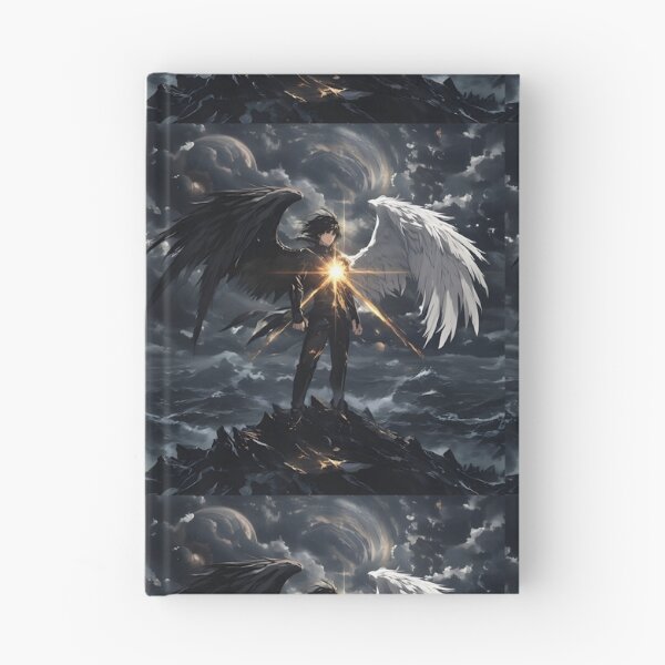 Item preview, The Celestial Divide: A Fallen Angel's Balance of Light and Shadow Above the Storm designed and sold by MouradStudio.