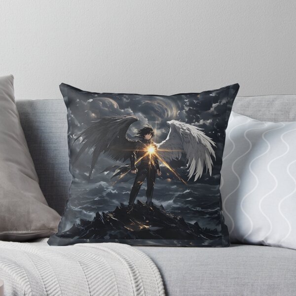 Item preview, The Celestial Divide: A Fallen Angel's Balance of Light and Shadow Above the Storm designed and sold by MouradStudio.