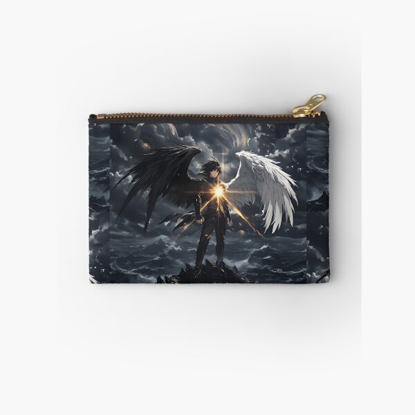 Item preview, The Celestial Divide: A Fallen Angel's Balance of Light and Shadow Above the Storm designed and sold by MouradStudio.