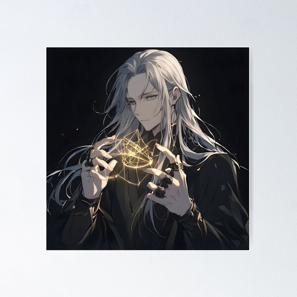 Item preview, Weaver of Sacred Geometry: The White-Haired Mystic and the Golden Arcane Magic designed and sold by MouradStudio.
