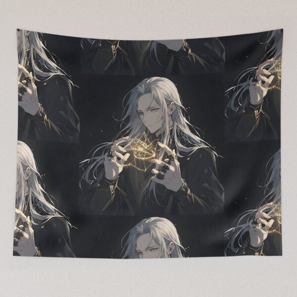 Item preview, Weaver of Sacred Geometry: The White-Haired Mystic and the Golden Arcane Magic designed and sold by MouradStudio.