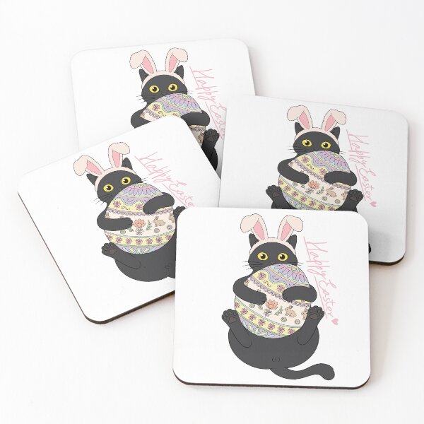 Item preview, Happy Easter Cat, Bunny Ears Black Kitty Spring designed and sold by Blupunk.