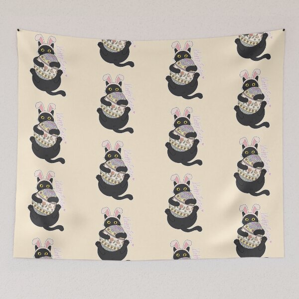 Item preview, Happy Easter Cat, Bunny Ears Black Kitty Spring designed and sold by Blupunk.