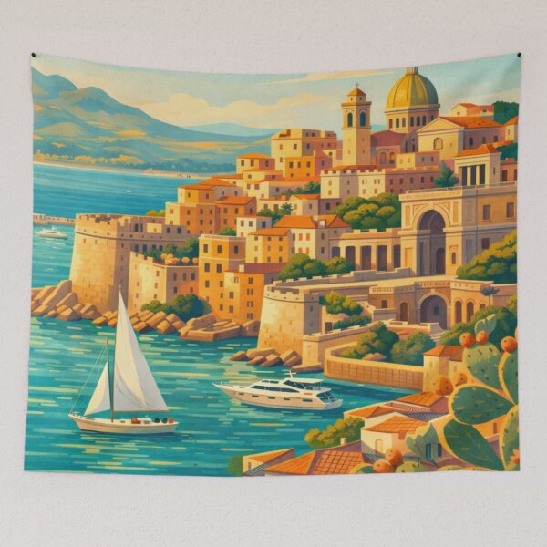 Item preview, Cagliari Italy Travel Poster designed and sold by MatthewHeights.