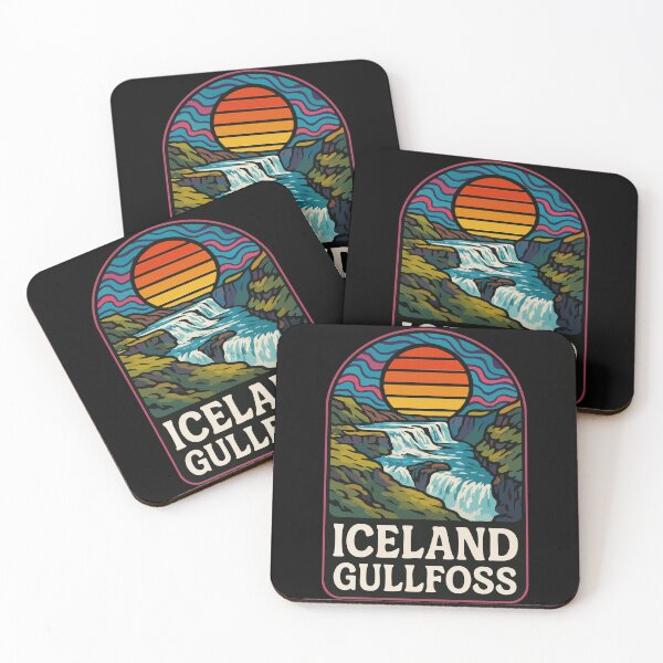 Item preview, Gullfoss Iceland Retro Trippy Travel designed and sold by TomFrontierArt.