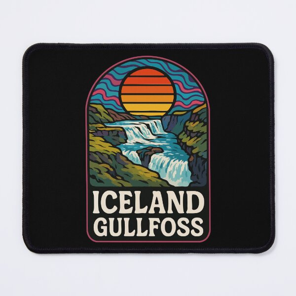 Item preview, Gullfoss Iceland Retro Trippy Travel designed and sold by TomFrontierArt.