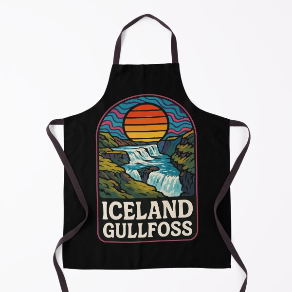 Item preview, Gullfoss Iceland Retro Trippy Travel designed and sold by TomFrontierArt.