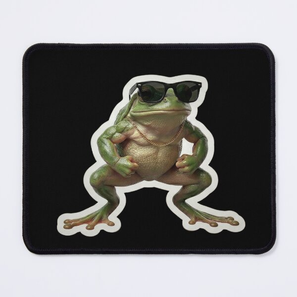 Item preview, Buff Muscular Frog with Sunglasses & Gold Chain - Gym Meme designed and sold by Arts Paradise.