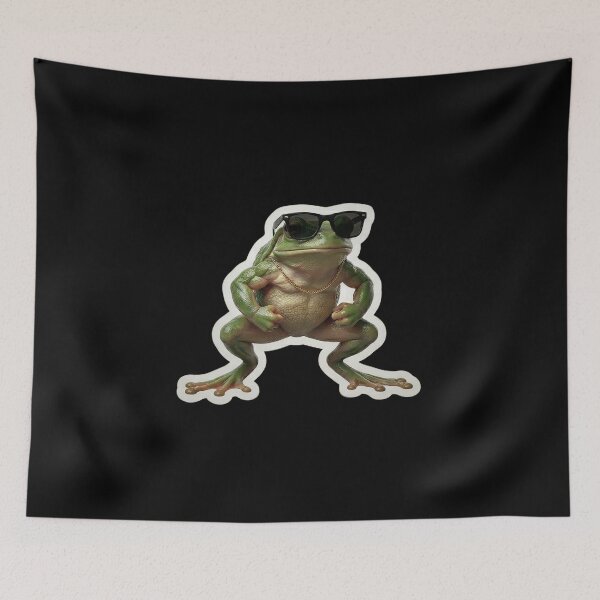 Item preview, Buff Muscular Frog with Sunglasses & Gold Chain - Gym Meme designed and sold by Arts Paradise.