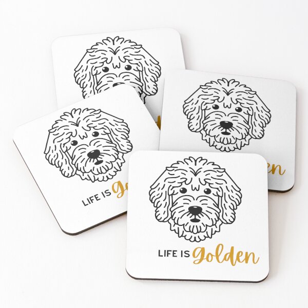 Item preview, Goldendoodle Cute Vector Line Art Design Life Is Golden designed and sold by PeriwinkleStone.
