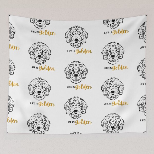 Item preview, Goldendoodle Cute Vector Line Art Design Life Is Golden designed and sold by PeriwinkleStone.