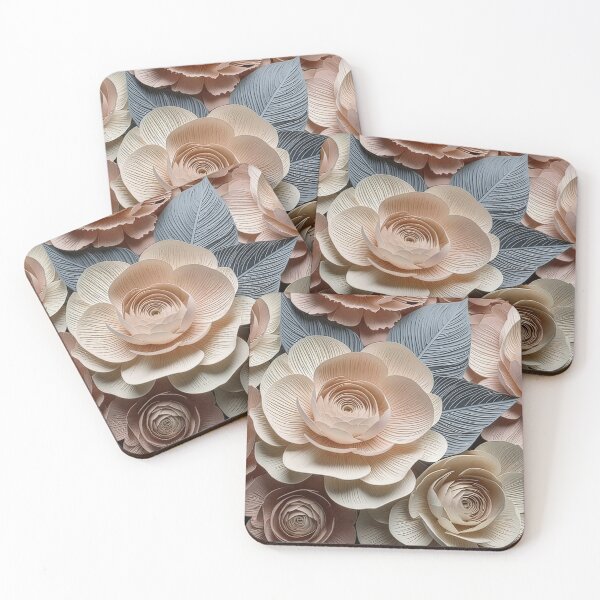 Item preview, Neutral Paper Cut Rose Floral Design designed and sold by Rutvain.