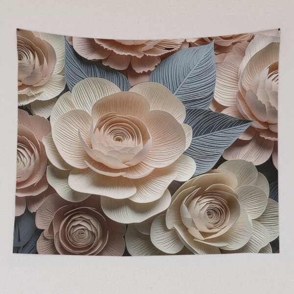 Item preview, Neutral Paper Cut Rose Floral Design designed and sold by Rutvain.