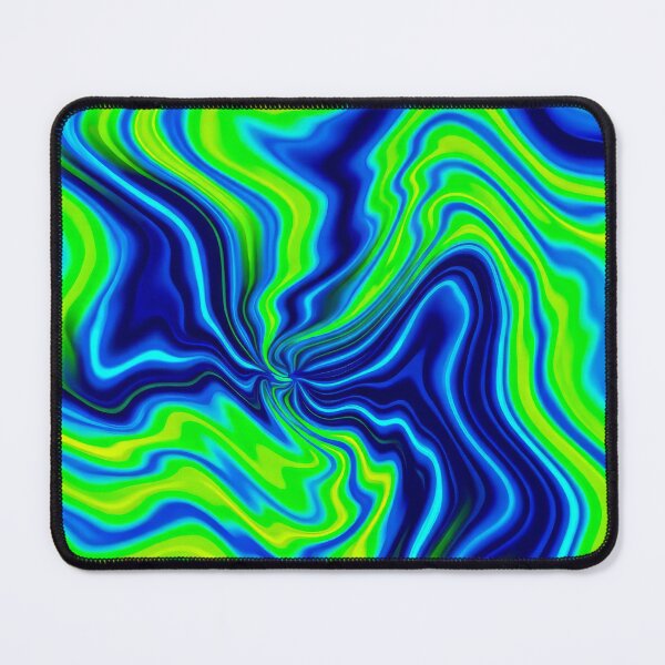 Item preview, Psychedelic Vibrant Lime Green and Blue Swirl Pattern designed and sold by MaisonMaroMara.