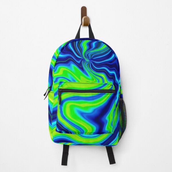 Item preview, Psychedelic Vibrant Lime Green and Blue Swirl Pattern designed and sold by MaisonMaroMara.