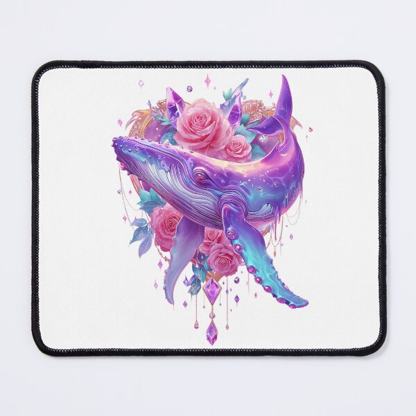 Item preview, Dreamy Galaxy Whale with Roses Fantasy Ocean Aesthetic Vibrant Surreal Art designed and sold by Anastasiia Yurevych.