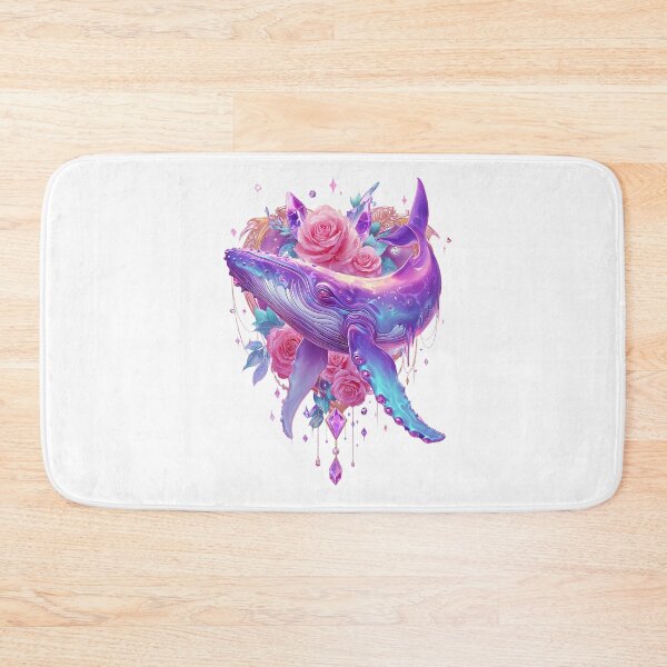 Item preview, Dreamy Galaxy Whale with Roses Fantasy Ocean Aesthetic Vibrant Surreal Art designed and sold by Anastasiia Yurevych.