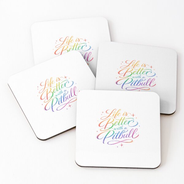 Item preview, Life is Better With a Pitbull colorful script designed and sold by My Pitbull Place.