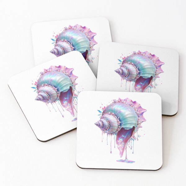 Item preview, Pastel Ocean Seashell with Pearls and Starfish Watercolor Aesthetic Coastal Art designed and sold by Anastasiia Yurevych.
